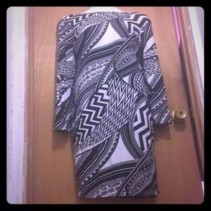 ASOS Curve black and white dress